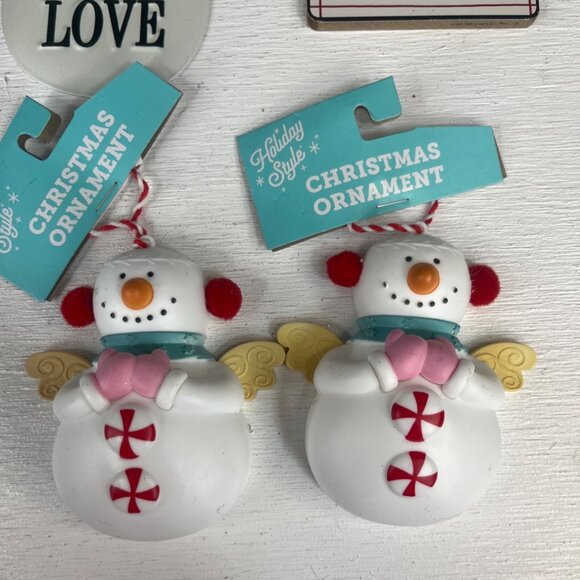 Holiday Style Set Of 7 Snowman Christmas Ornaments Assorted New - Picture 3 of 9